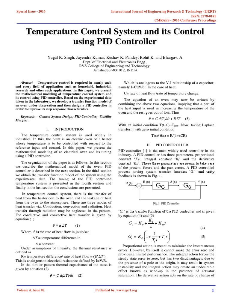 Temperature Control System and Its Control Using PID Controller | PDF ...