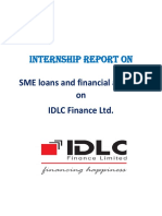Internship Report On: SME Loans and Financial Analysis On IDLC Finance LTD