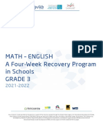 Math - English A Four-Week Recovery Program in Schools Grade 3