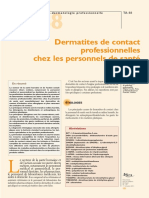 Dermatites de Contact Professionnelles Chez Les Personnels de Santé