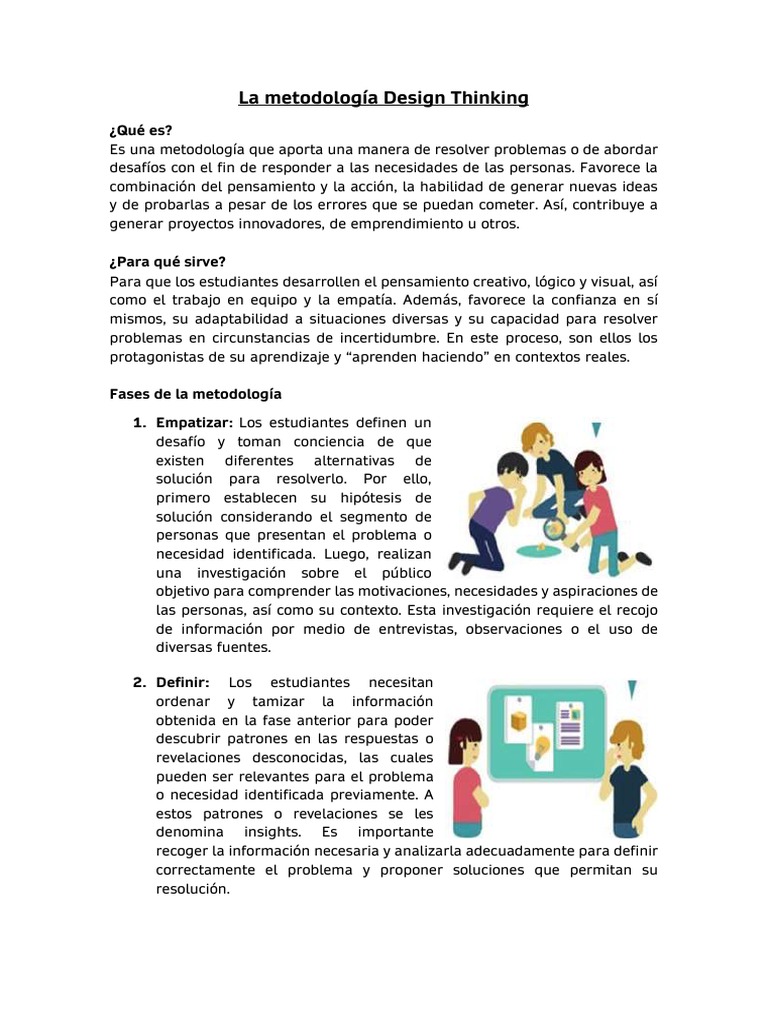 La Metodología Design Thinking | PDF | Aprendizaje | Ciencia cognitiva