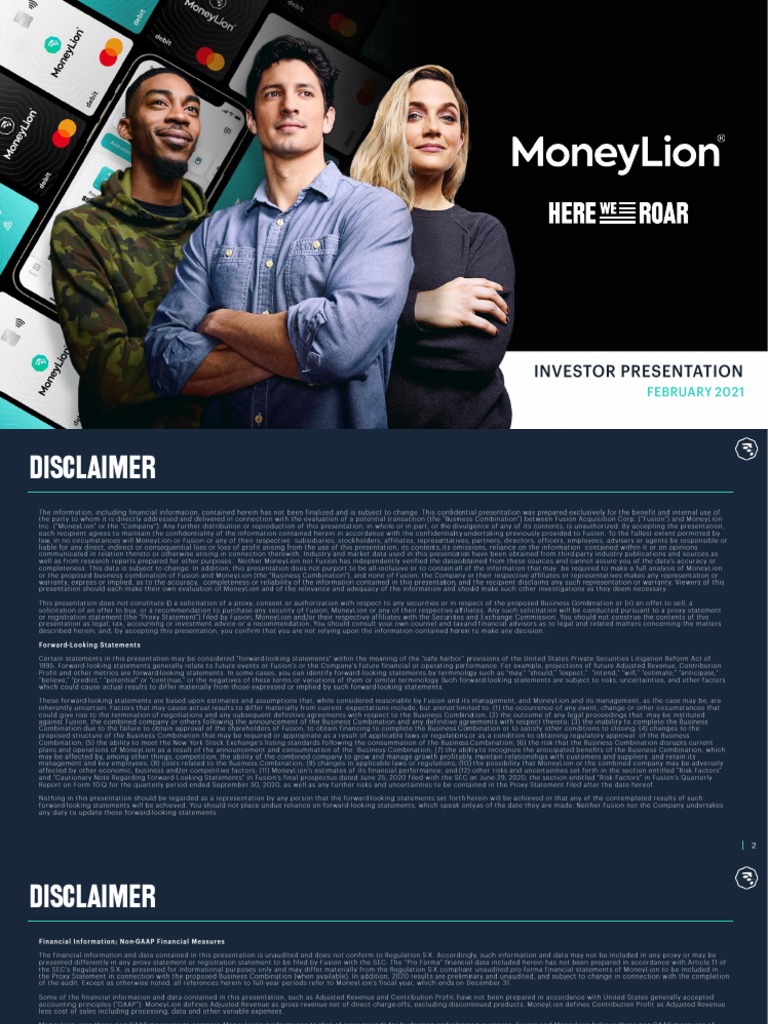 MoneyLion Investor Presentation VFinal PDF Banks Finance & Money