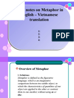 Some Notes On Metaphor in English - Vietnamese Translation