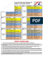 2.dönem 1. Yazılı Sınav Takvimi 2020-2021