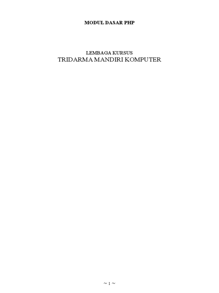 Modul Dasar PHP untuk Pemula | PDF | Teknologi & Rekayasa