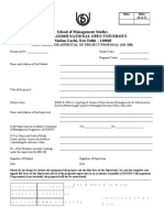 MBA Project Proposal Approval Form