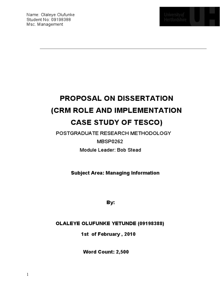 dissertation proposal on crm