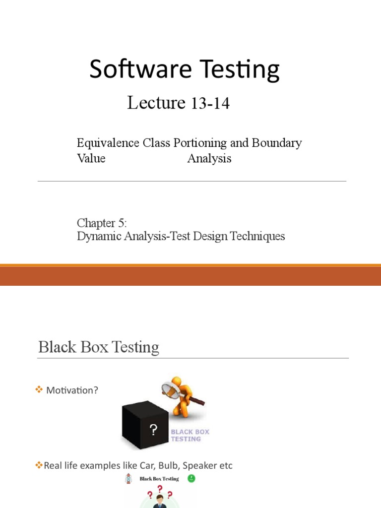 Software Testing Equivalence Class Portioning and Boundary Value