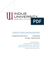 Group Discussion Report: Integrated Electronics Submitted To Engr. Sajid Ahmed