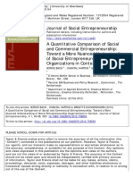 A Quantitative Comparison of Social and Commercial Entrepreneurship