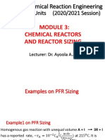 3 Units (2020/2021 Session) : CHE326: Chemical Reaction Engineering