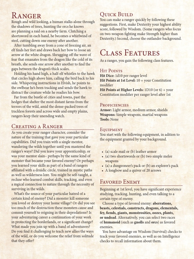 Ranger Beast Master Redesign | PDF | Role Playing Games