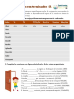 Ir Regular Verbs in Spanish Worksheet Verbos Regulares en Español Con Terminación IR