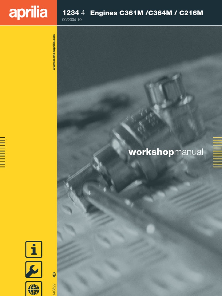 6766994-Aprilia C361m C364m C216m 50cc 2004 - 2005 Engine Workshop Manual  Repair Manual Service Manual Download | Belt (Mechanical) | Cylinder  (Engine)