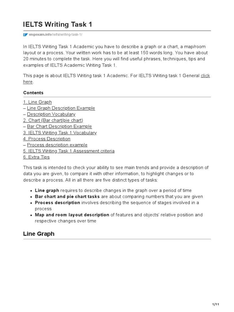 IELTS Writing Task 1 Guide | PDF | Chart | International English ...