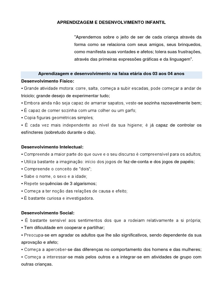 Aprendizagem e Desenvolvimento | PDF | Aprendizado