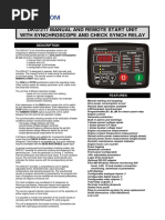 Dkg-217 Manual and Remote Start Unit With Synchroscope and Check Synch Relay