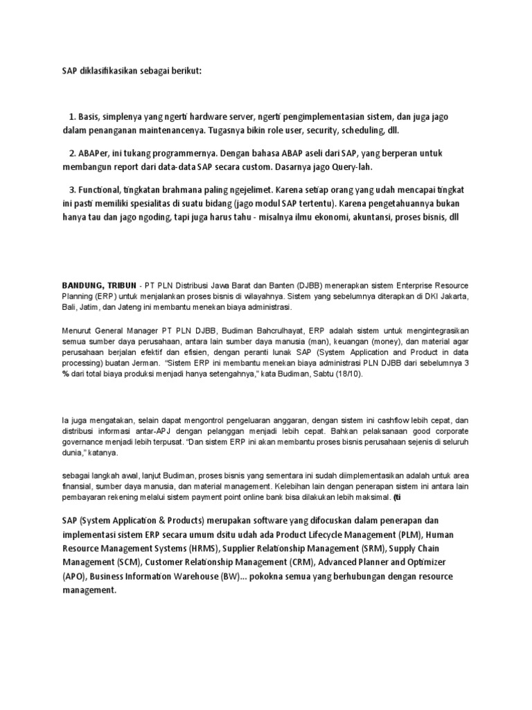 Implementasi ERP SAP di PT PLN | PDF