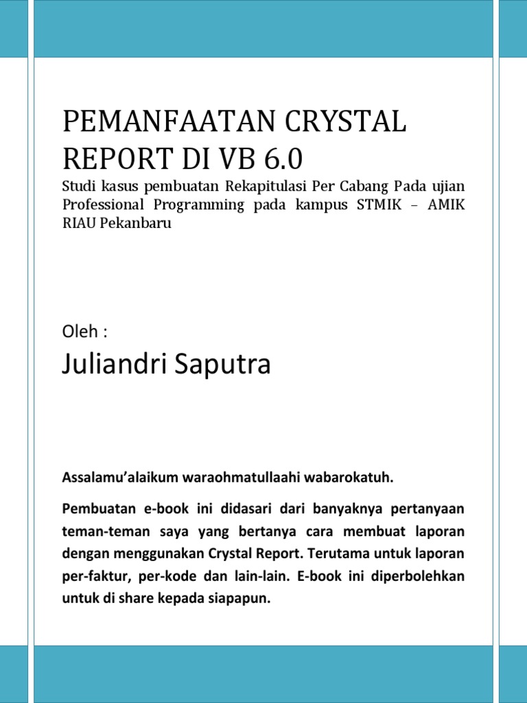 Panduan Crystal Report di VB 6.0 | PDF | Komputer