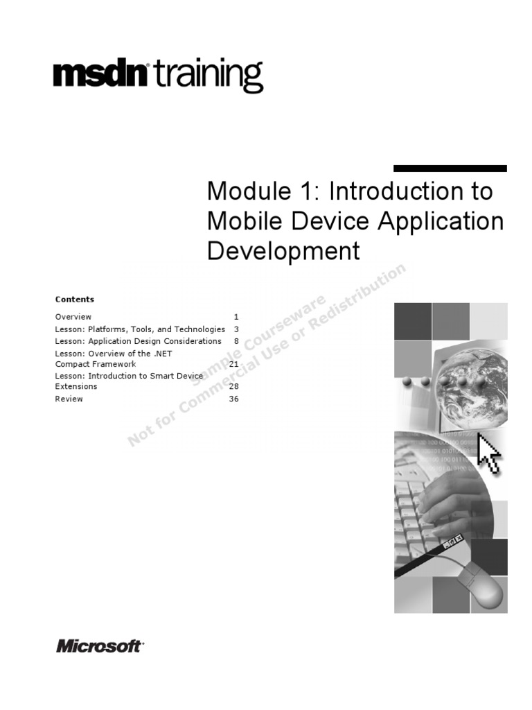 Module 1 Introduction To Mobile Device Application Development PDF