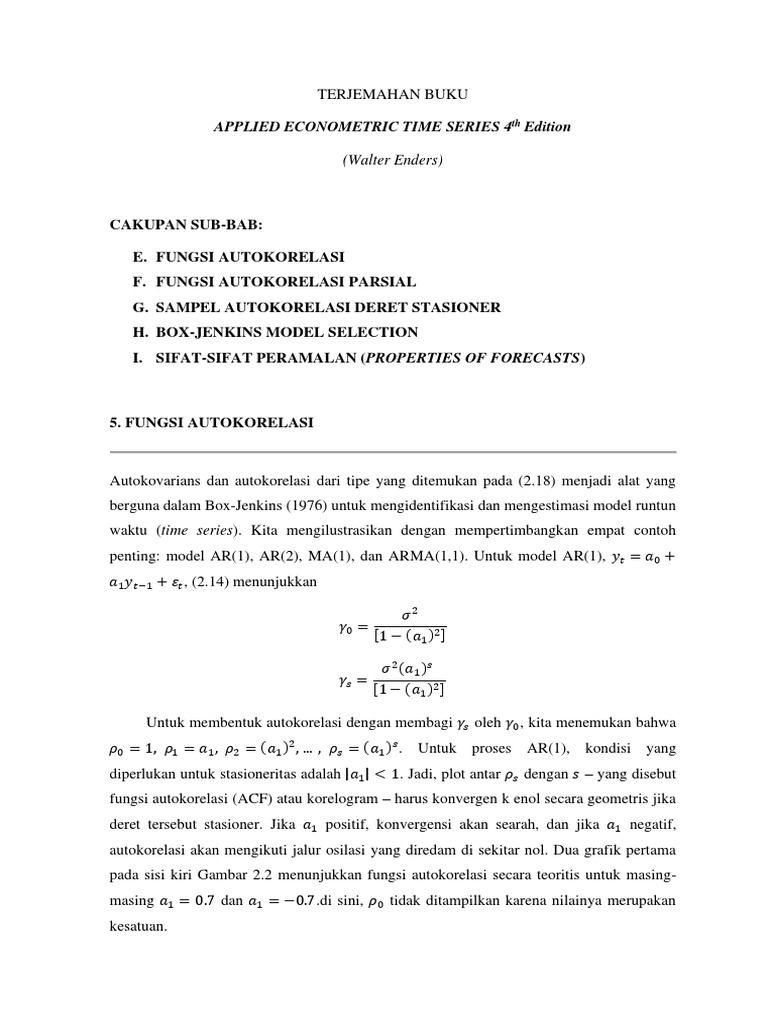 Enders's (2014) Figure 6.2 from Applied Economic Time Series (Reprinted... Download Scientific