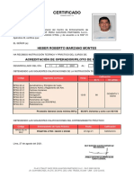 Certificado de Estudio RPAS HEBER ROBERTO MARZANO MONTES