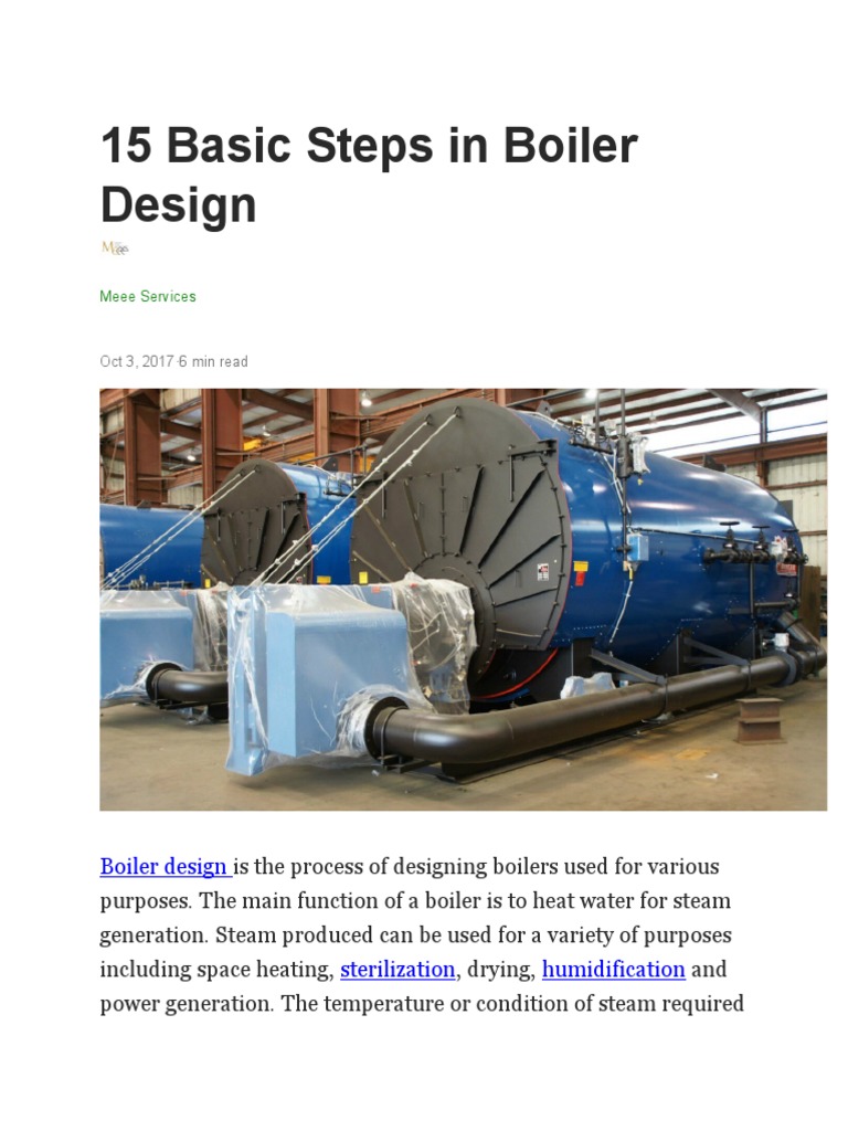 15 Basic Steps in Boiler Design PDF Boiler Steam