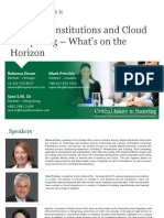Financial Institutions and Cloud Computing - What's On The Horizon