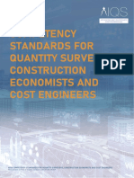 Aiqs Competency Standards For Quantity Surveyors Construction Economists and Cost Engineers NB