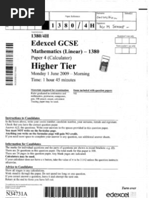 Paper 4 Calc June 09 Detailed Solutions Area Elementary Mathematics