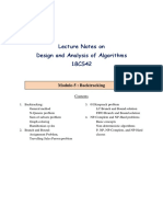 Lecture Notes On Design and Analysis of Algorithms 18CS42: Module-5: Backtracking