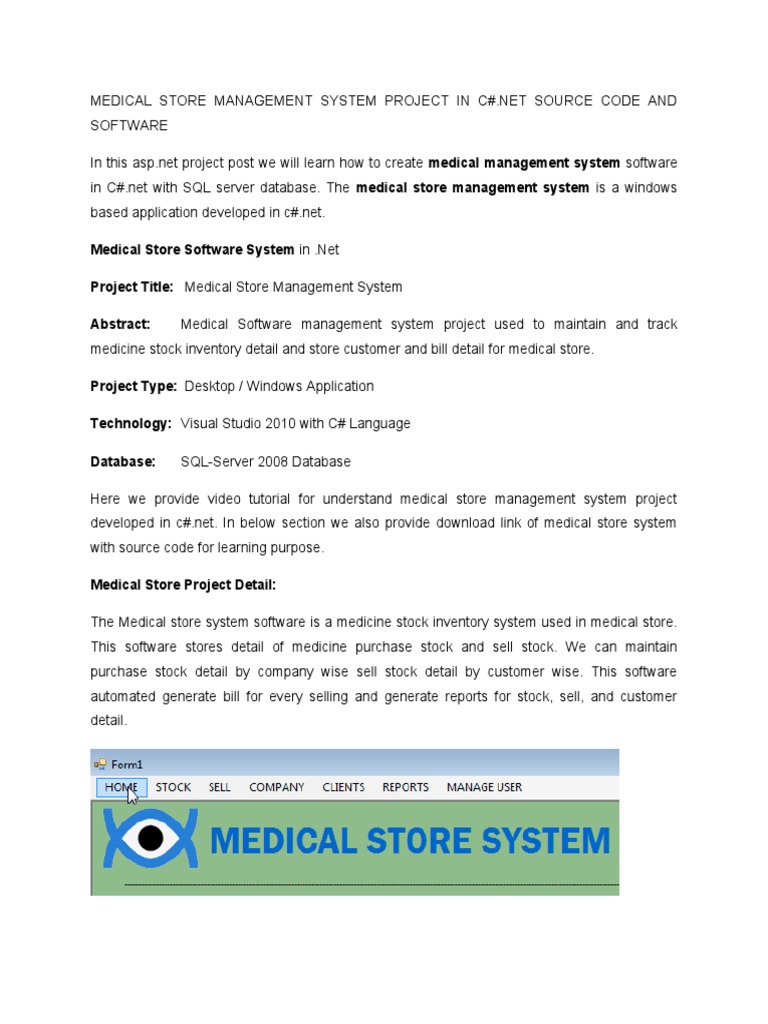 Medical Store Management System Project PDF Databases Software