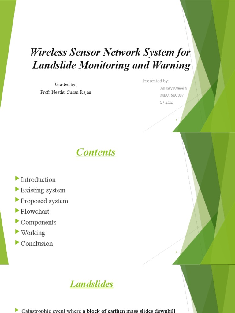Wireless Sensor Network for Landslide Alerts | PDF | Wireless Sensor ...