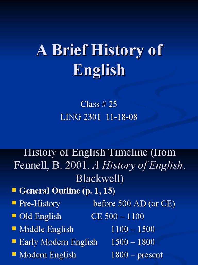 History of the English Language Timeline | PDF | English Language | Vowel
