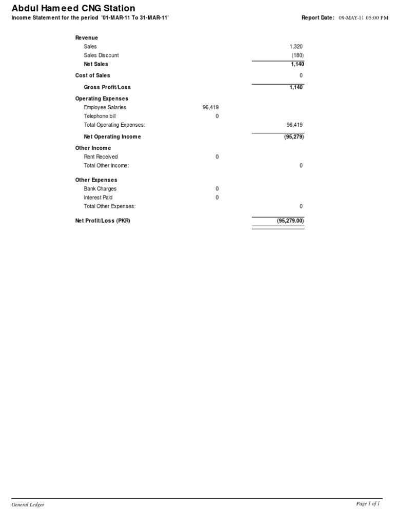 Income Statement | PDF