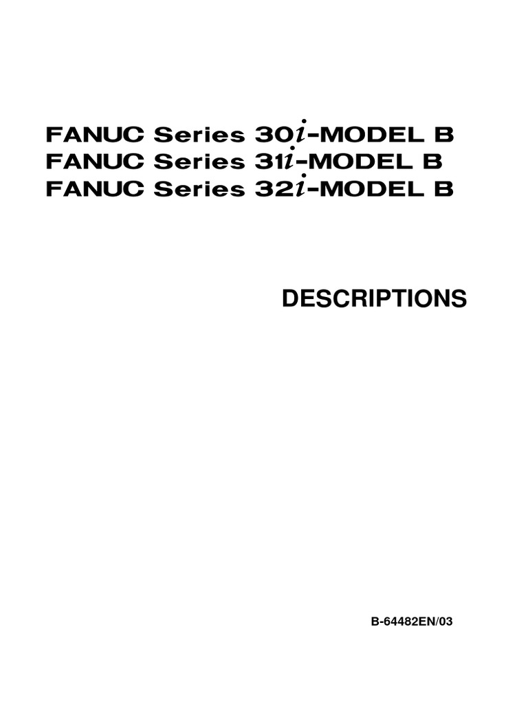 B-64482EN 03 Descriptions | PDF | High Voltage | Acceleration