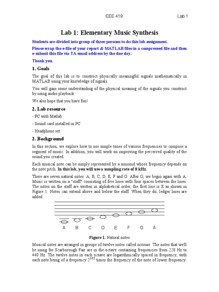 Musical Note Frequencies in MATLAB | PDF | Pitch (Music) | Acoustics