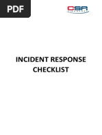CSA Incident Response Checklist