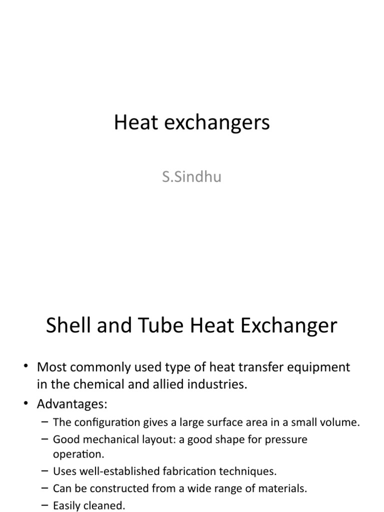 Shell and Tube Heat Exchanger Guide | PDF | Heat Exchanger | Viscosity