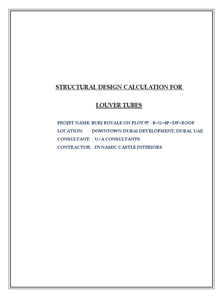 1.0 Design Calculation For Louver 1 | PDF