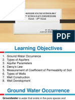 Topic - Ground Water Hydrology Subject-Hydraulics Engineering Year - 2 Year