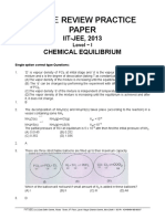 FIITJEE REVIEW PRACTICE PAPER FOR IIT-JEE 2013 LEVEL I CHEMICAL EQUILIBRIUM