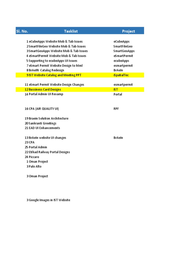 Project Task List and UI Design Updates | PDF | Computers