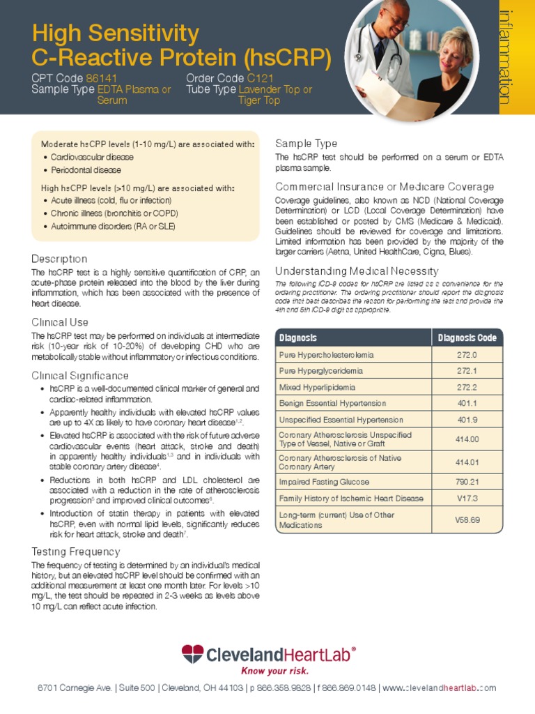 High Sensitivity CReactive Protein (HSCRP) CPT Code Sample Type