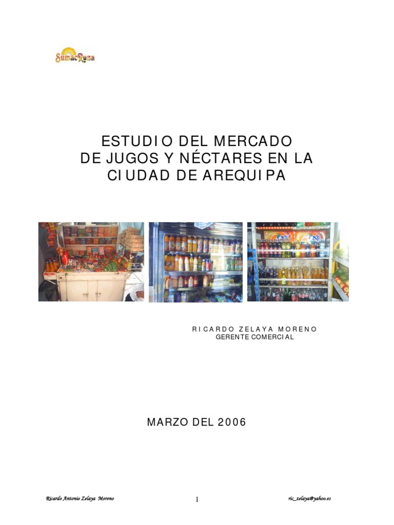 Estudio de Mercado de Jugos en Arequipa | PDF | Consumo (economía ...