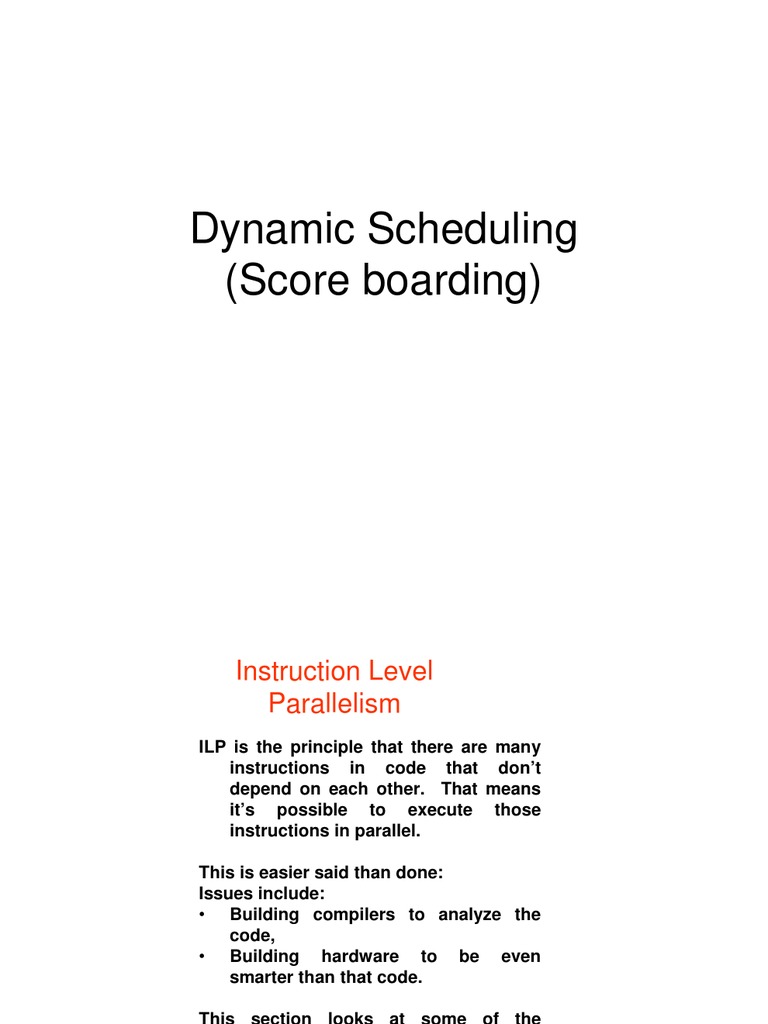 Dynamic Scheduling & Scoreboarding | PDF | Computer Architecture ...