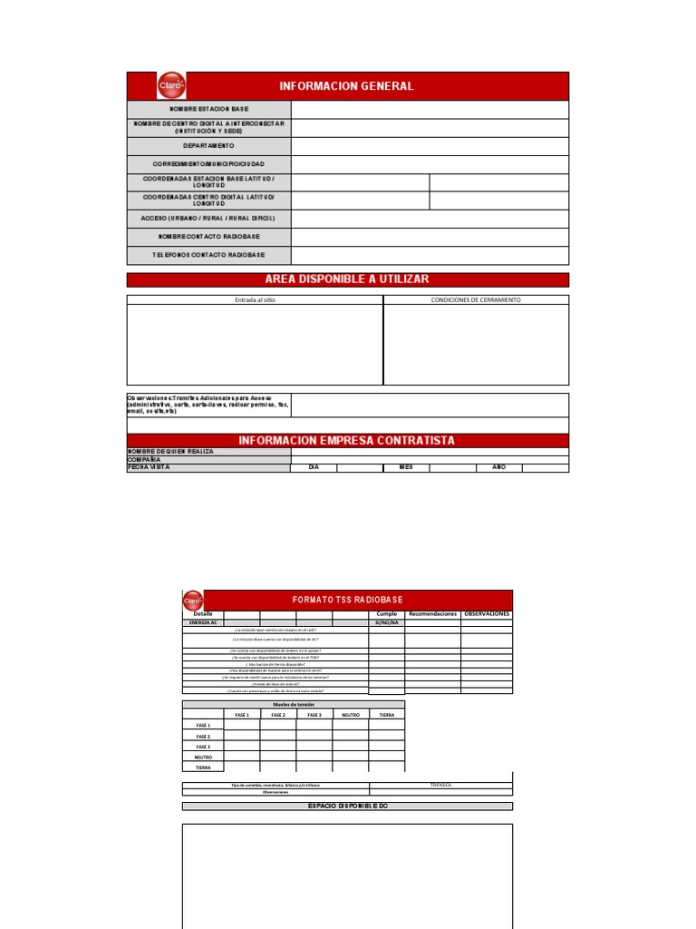 Formato TSS V.3 | PDF | Torre | Antena (Radio)