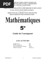 Guide Maths 5e