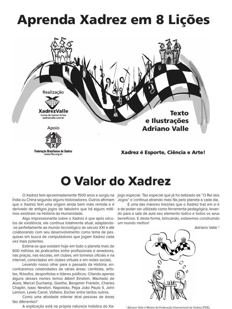 Aulas de Xadrez - FBX - Federação Brasiliense de Xadrez
