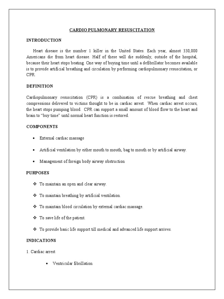 CPR Guide: Steps and Techniques | PDF | Cardiopulmonary Resuscitation ...